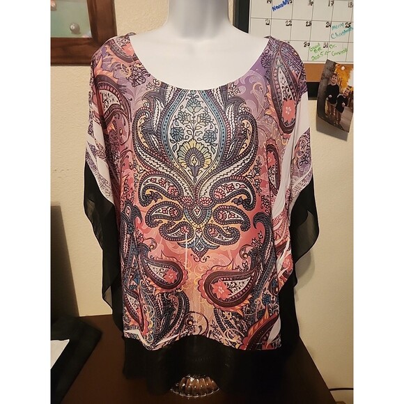 Tops - Larians Boho Sheer Cover Up Women’s Size 1X XL Plus Size